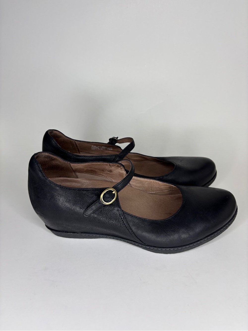 Dansko Shoes Wedge Heels Maryjanes Women Size 41 US 10 Black Leather - Picture 2 of 16